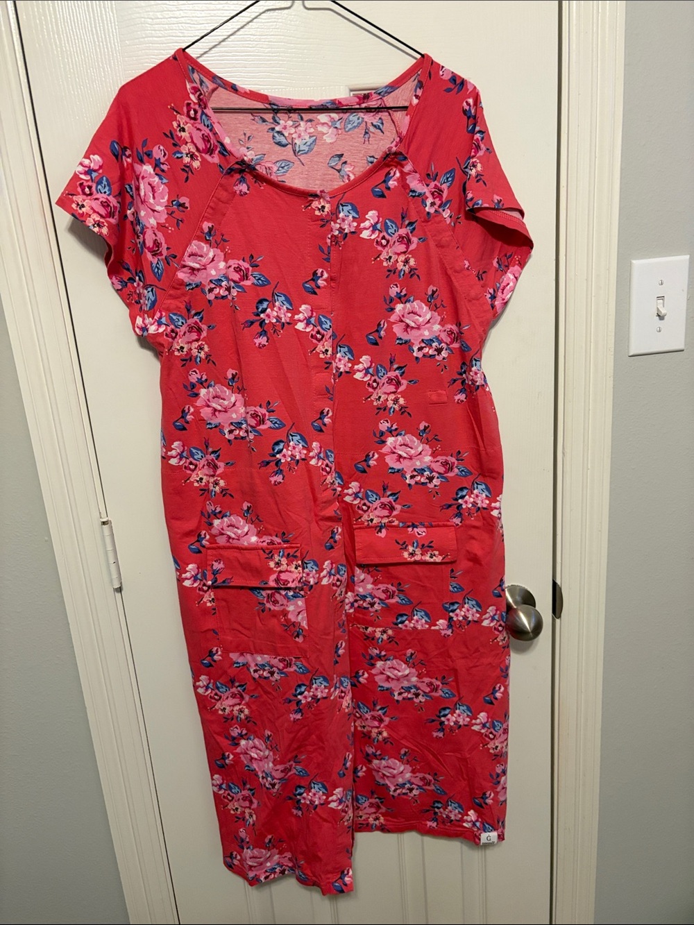 Women’s Maternity Floral Nightgown - Coral Pink